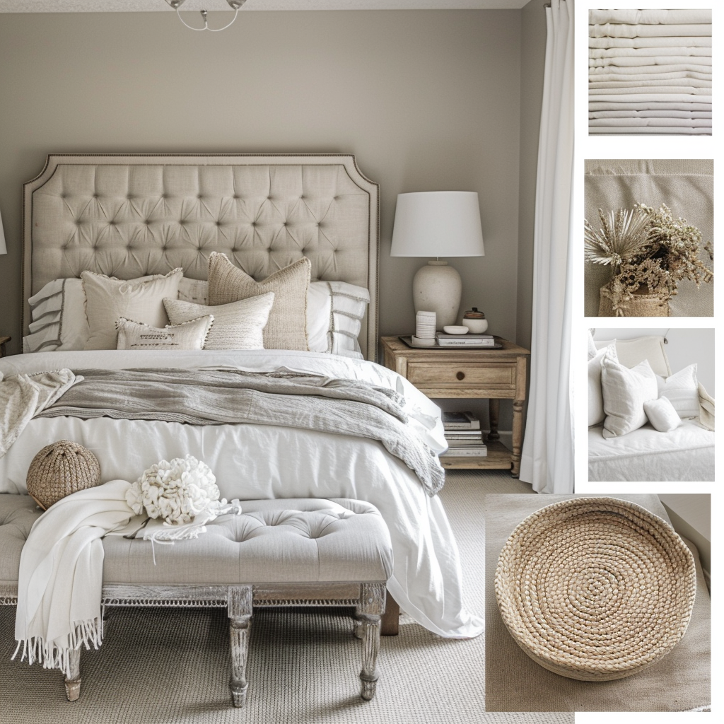 Neutral bedroom decor with budget-friendly ideas focusing on textiles and textures